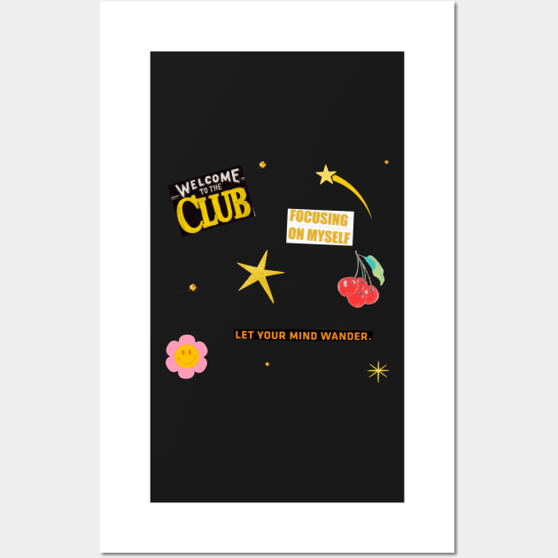 Welcome to the Club Fun Magazine Collage Aesthetic Sticker Pack Wall Art by Asilynn